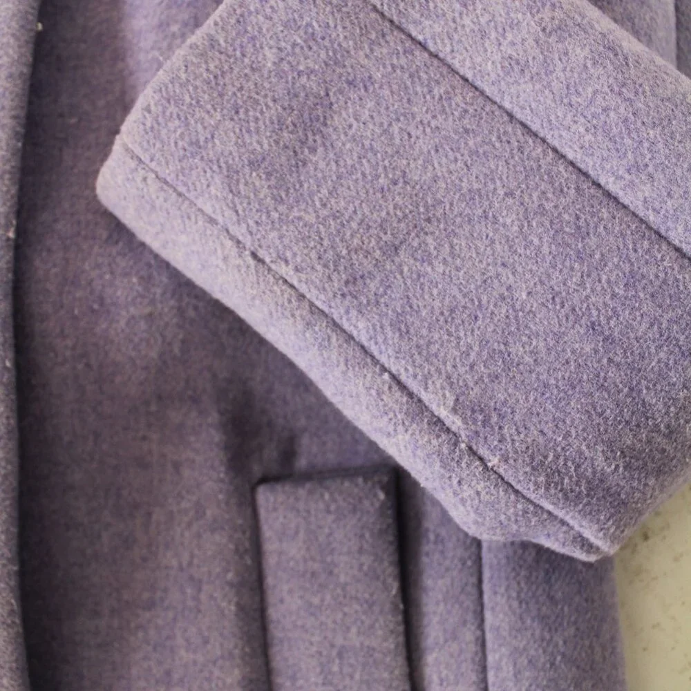J. Crew Factory Cocoon Lavender Pea Coat Size 6 - GUC - Picture 8 of 11